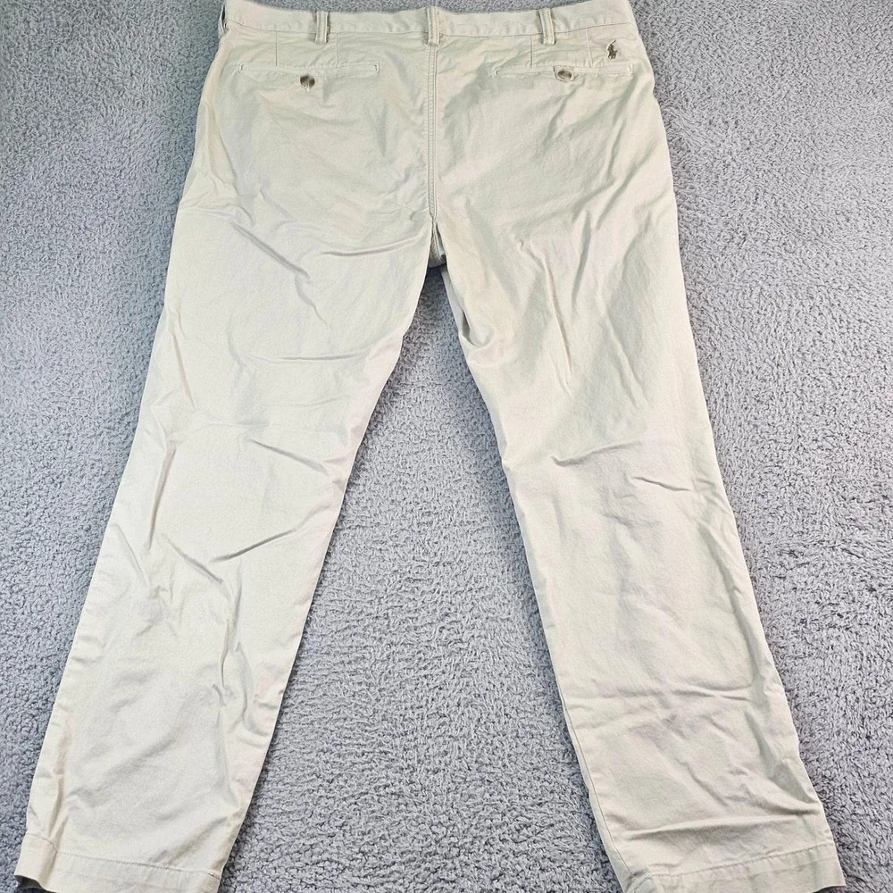 Polo Ralph Lauren Polo Chino Pants Mens 38x32 Beige Slim Stretch Straight Casual